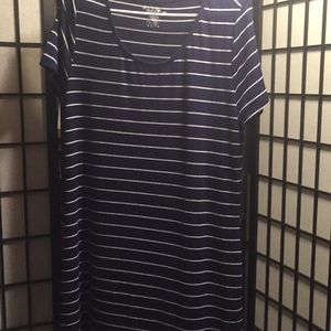 Blue and white maxi dress